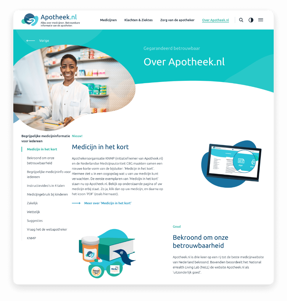 Screenshot of Apotheek website